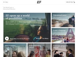 How ef.edu looks like on a tablet such as an iPad.