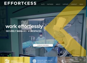 How effortlessoffice.com looks like on a tablet such as an iPad.