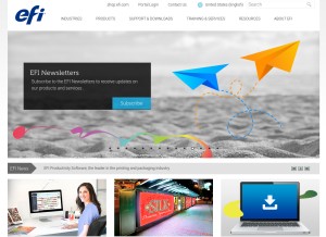 How efi.com looks like on a tablet such as an iPad.