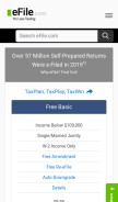 How efile.com looks like on a mobile device such as an iPhone.