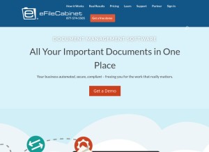 How efilecabinet.com looks like on a tablet such as an iPad.
