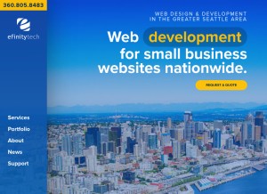 How efinitytech.com looks like on a tablet such as an iPad.