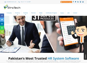 How efrotech.com looks like on a tablet such as an iPad.