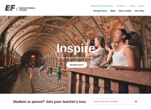 How eftours.com looks like on a tablet such as an iPad.