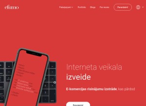 How efumo.lv looks like on a tablet such as an iPad.