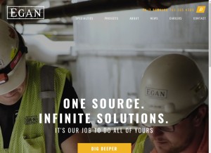 How eganco.com looks like on a tablet such as an iPad.