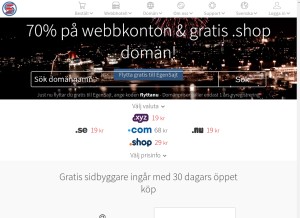 How egensajt.se looks like on a tablet such as an iPad.