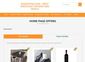 How eggoffer.com looks like on a tablet such as an iPad.