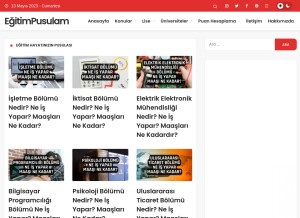 How egitimpusulam.com looks like on a tablet such as an iPad.