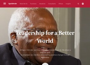 How egonzehnder.com looks like on a tablet such as an iPad.