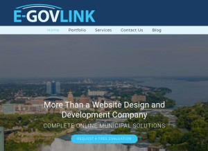 How egovlink.com looks like on a tablet such as an iPad.