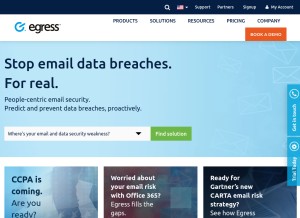 How egress.com looks like on a tablet such as an iPad.
