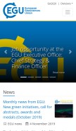 How egu.eu looks like on a mobile device such as an iPhone.
