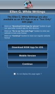 How egwwritings.org looks like on a mobile device such as an iPhone.