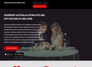 How eharmonyaustralia.com looks like on a tablet such as an iPad.