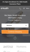 How ehealthinsurance.com looks like on a mobile device such as an iPhone.