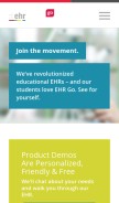 How ehrgo.com looks like on a mobile device such as an iPhone.