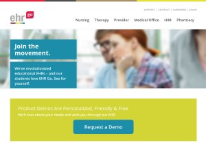 How ehrgo.com looks like on a tablet such as an iPad.
