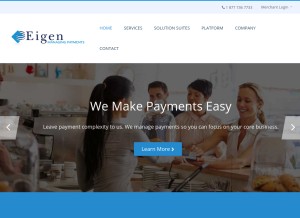 How eigendev.com looks like on a tablet such as an iPad.