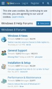 How eightforums.com looks like on a mobile device such as an iPhone.
