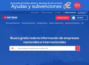 How einforma.com looks like on a tablet such as an iPad.