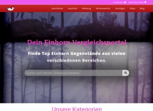 How einhornkaufen.de looks like on a tablet such as an iPad.