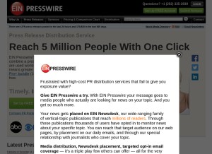 How einpresswire.com looks like on a tablet such as an iPad.