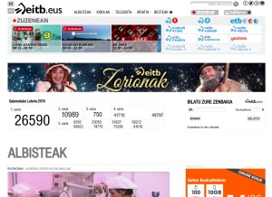 How eitb.eus looks like on a tablet such as an iPad.