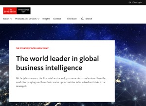 How eiu.com looks like on a tablet such as an iPad.