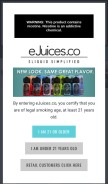 How ejuices.co looks like on a mobile device such as an iPhone.