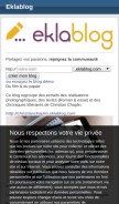 How eklablog.com looks like on a mobile device such as an iPhone.