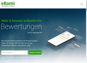 How ekomi.de looks like on a tablet such as an iPad.
