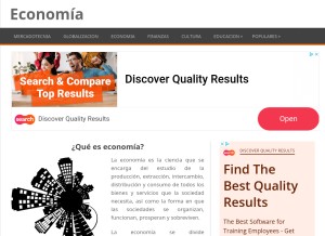 How ekonomicos.com looks like on a tablet such as an iPad.