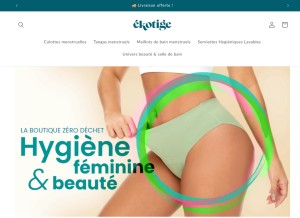 How ekotige.com looks like on a tablet such as an iPad.