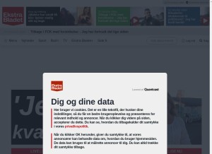 How ekstrabladet.dk looks like on a tablet such as an iPad.
