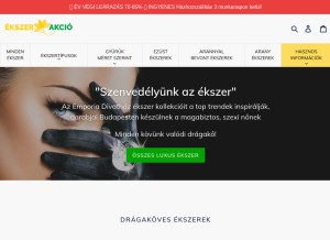 How ekszerakcio.hu looks like on a tablet such as an iPad.