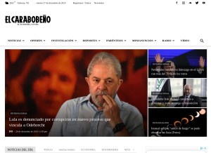 How el-carabobeno.com looks like on a tablet such as an iPad.