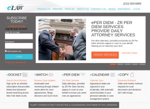 How elaw.com looks like on a tablet such as an iPad.