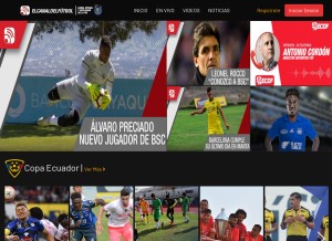 How elcanaldelfutbol.com looks like on a tablet such as an iPad.