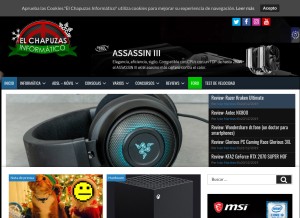 How elchapuzasinformatico.com looks like on a tablet such as an iPad.