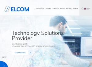 How elcom.cz looks like on a tablet such as an iPad.