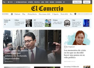 How elcomercio.pe looks like on a tablet such as an iPad.