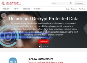How elcomsoft.com looks like on a tablet such as an iPad.