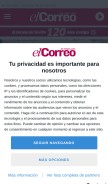 How elcorreoweb.es looks like on a mobile device such as an iPhone.