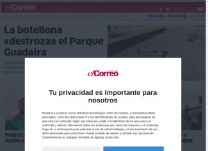How elcorreoweb.es looks like on a tablet such as an iPad.