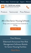 How eldermark.com looks like on a mobile device such as an iPhone.