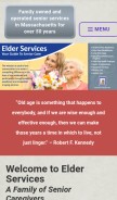 How elderservices.com looks like on a mobile device such as an iPhone.