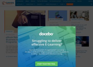 How elearningindustry.com looks like on a tablet such as an iPad.