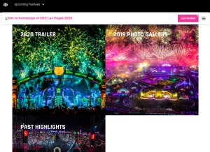 How electricdaisycarnival.com looks like on a tablet such as an iPad.