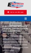How electricianwebsuccess.com looks like on a mobile device such as an iPhone.